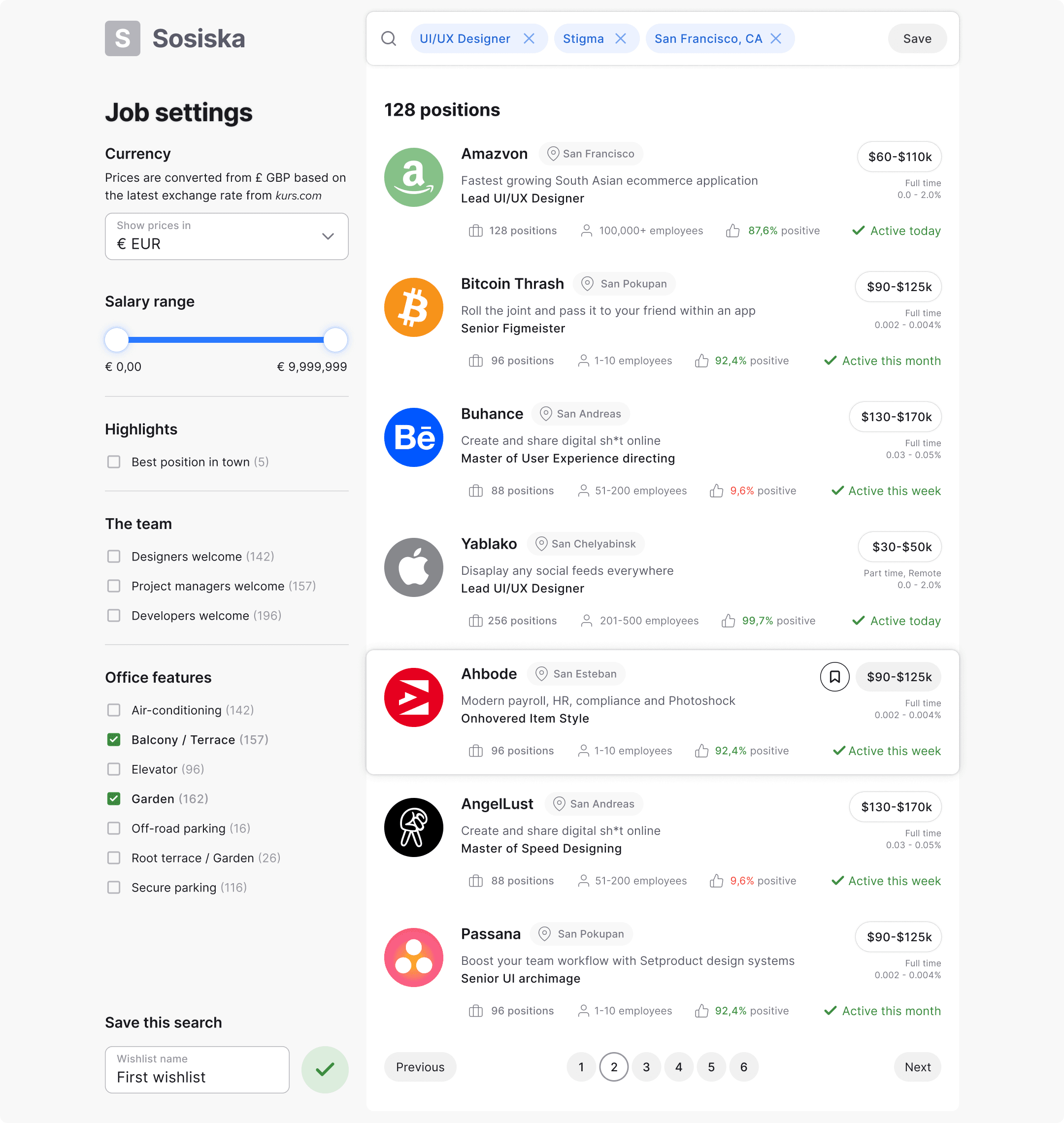 Figma design system - Search UI kit