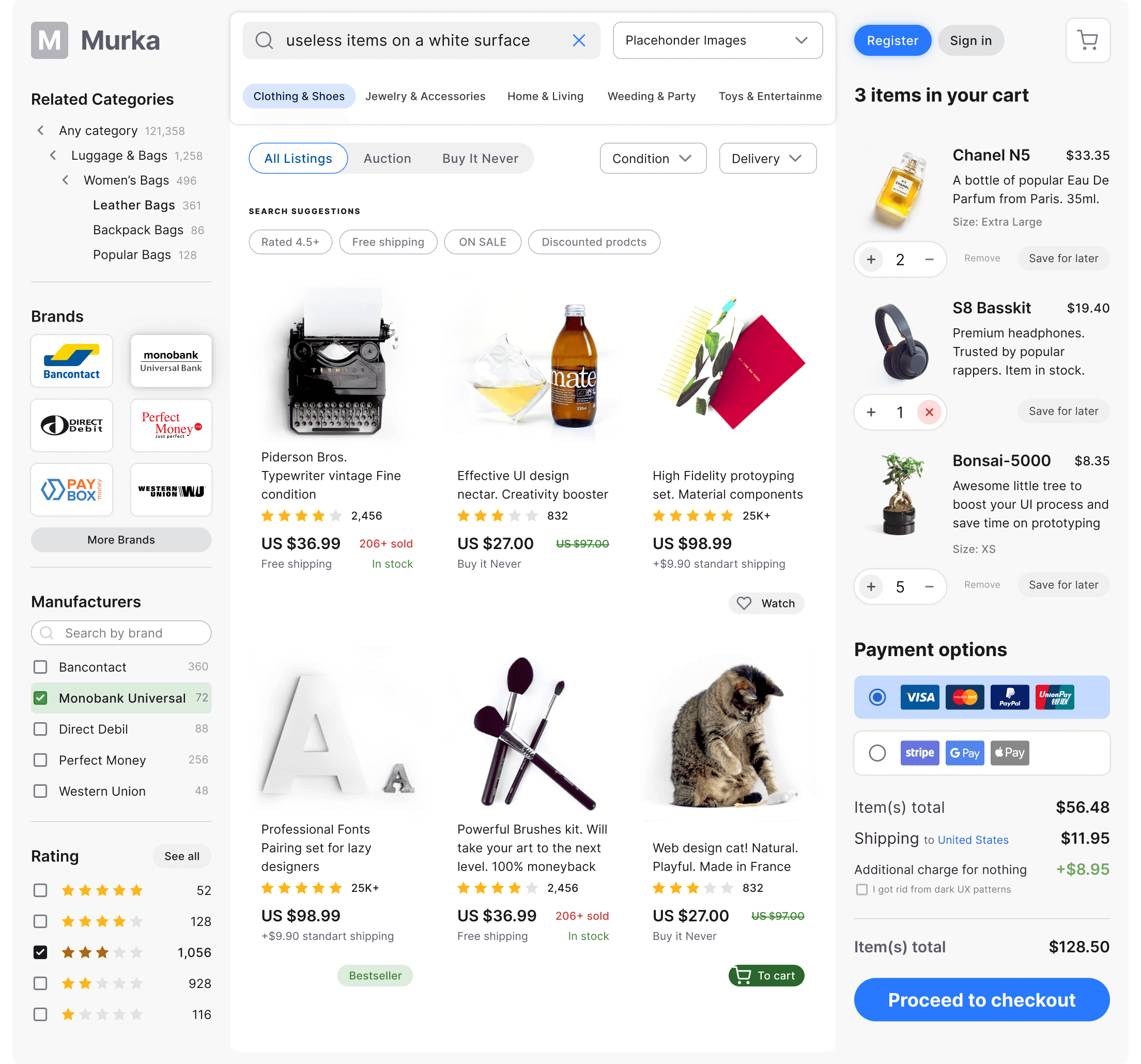 Figma design system - Shopping UI kit