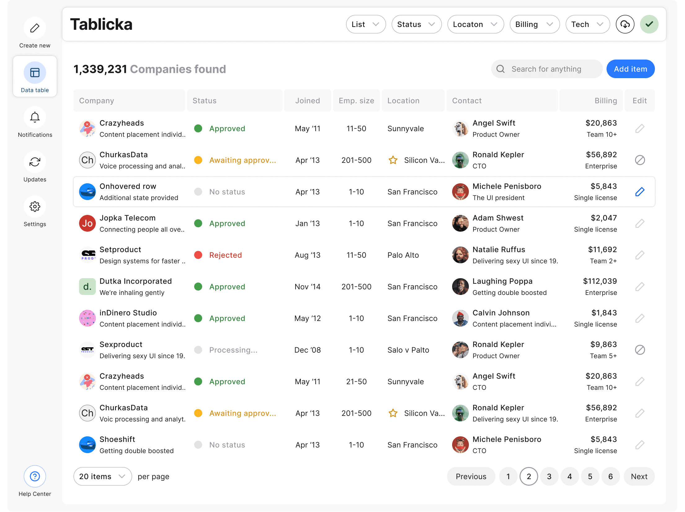 Figma design system - Tables UI kit