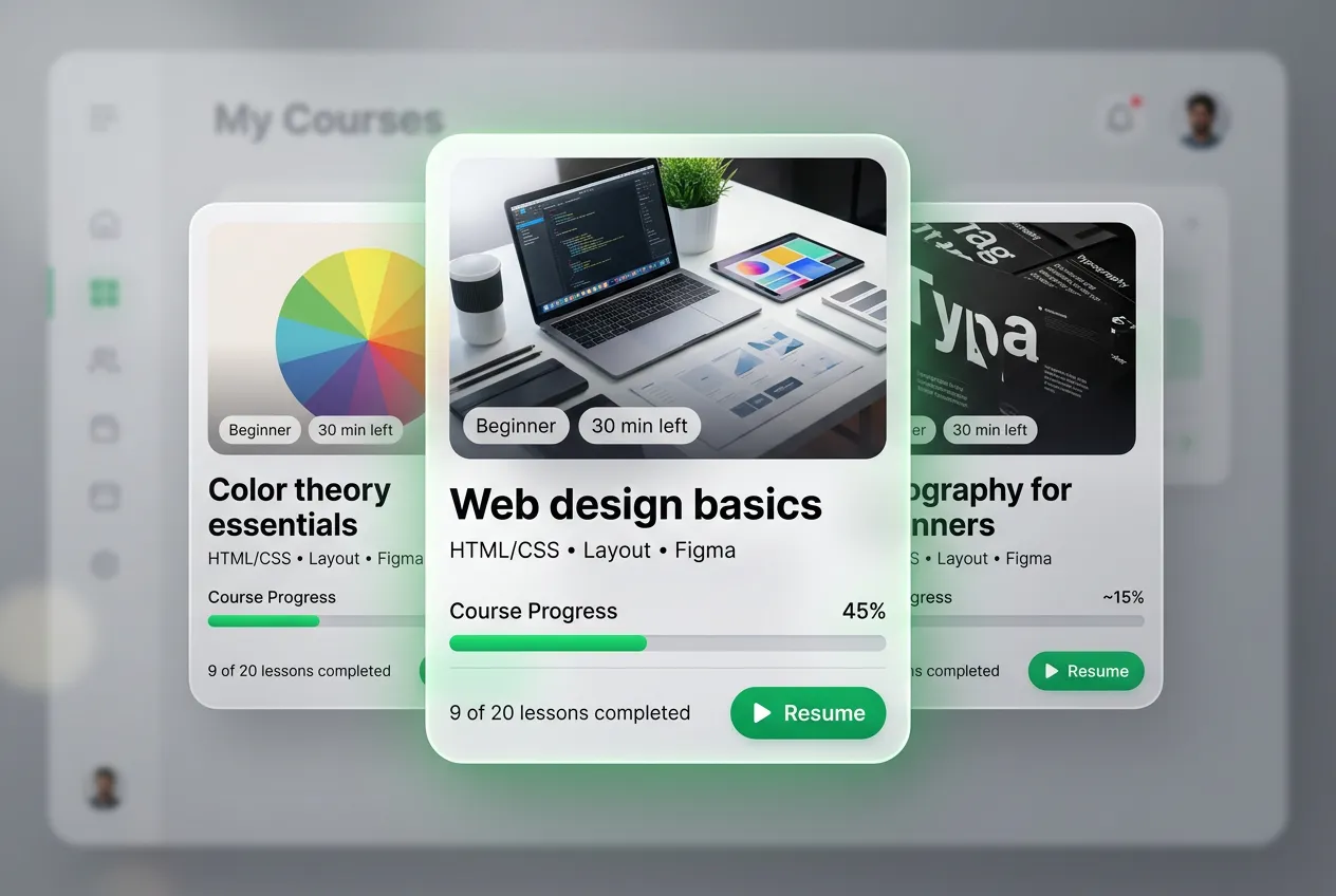 Card. Center card as the selected hero among secondary cards