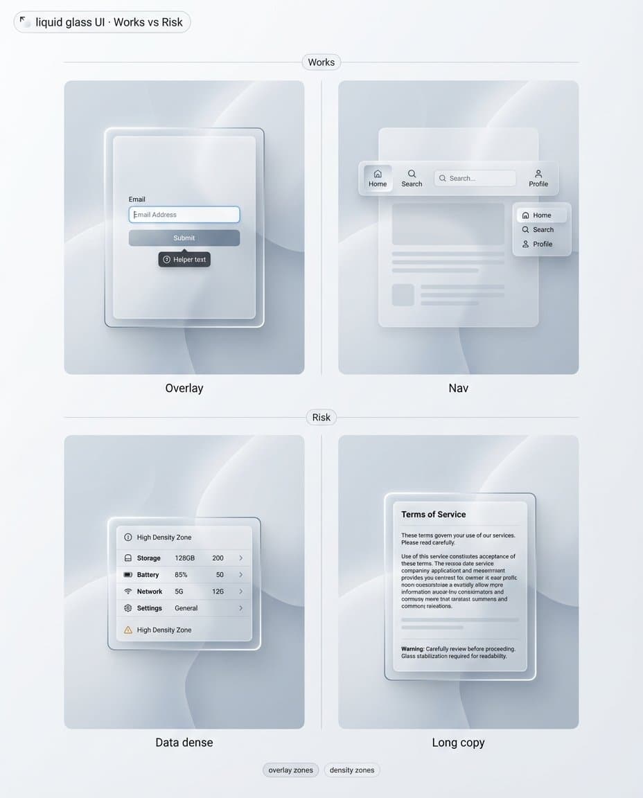 Where glass works best in product UI