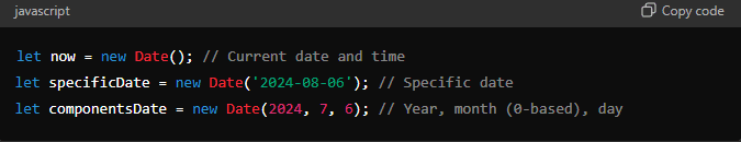 Javascript Date And Time code