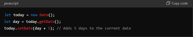 Javascript Date And Time code