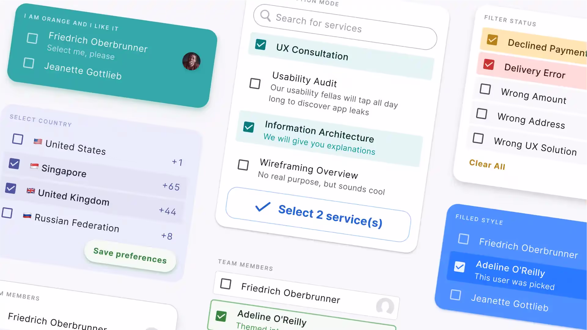 Checkbox UI design – React component styled in Chakra