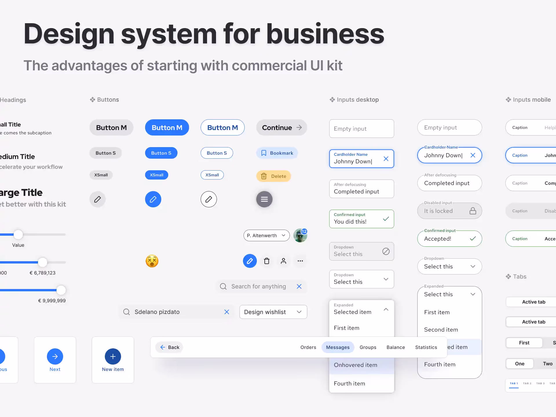 Design system features - Start with the UI kit & app templates