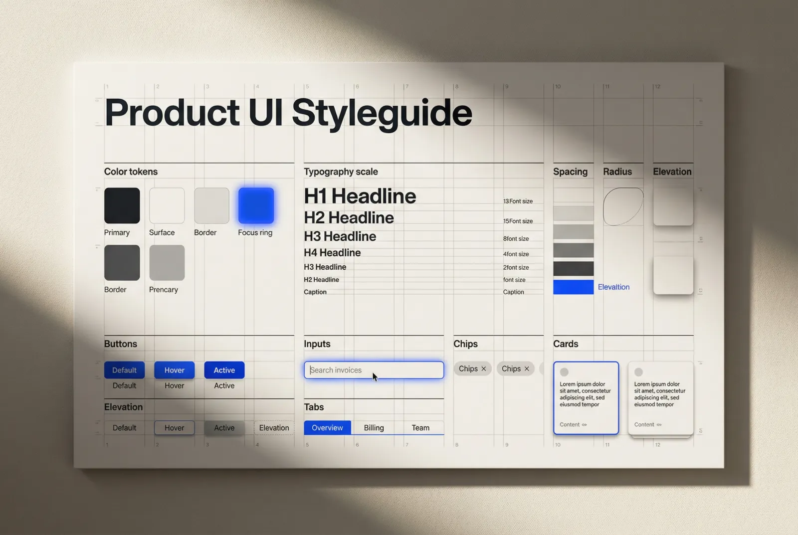 How to design a UI kit styleguides: tokens, states, and component contracts