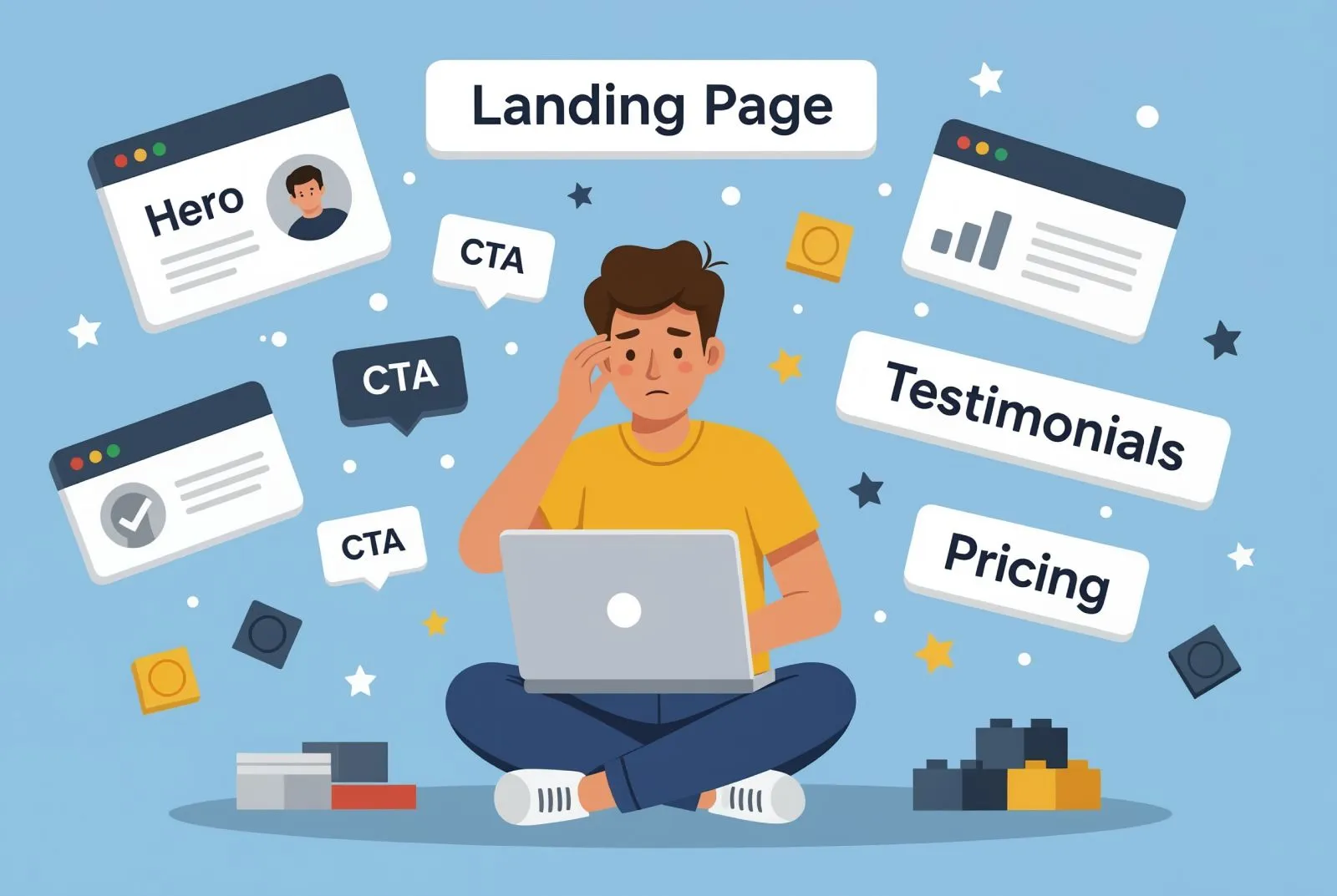 Landing page design tips for startups to product market fit