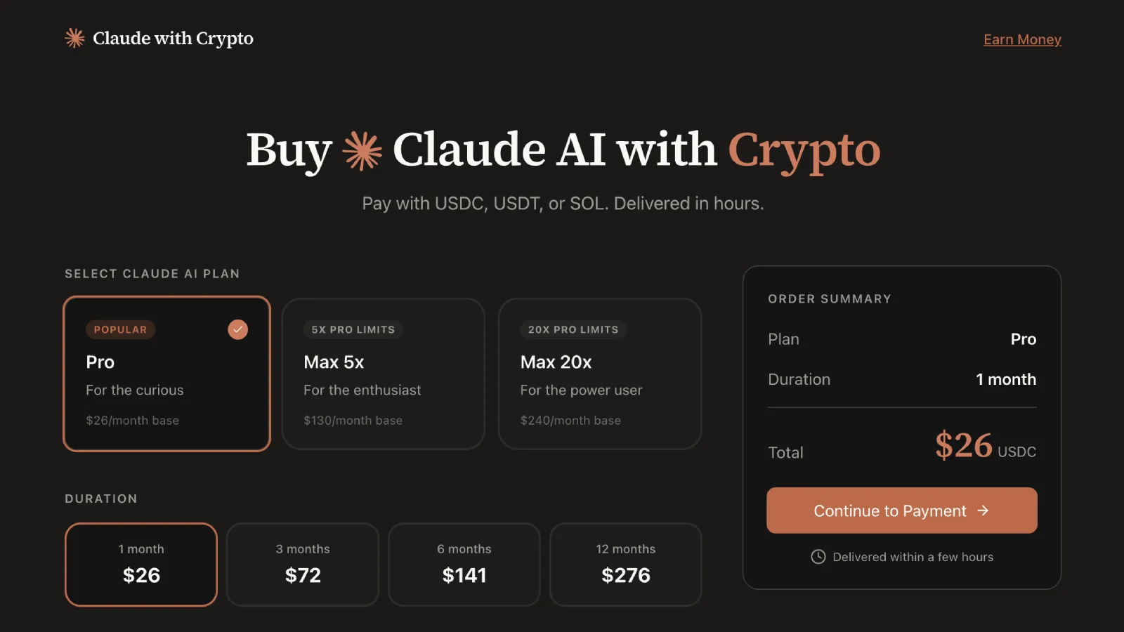 How to pay for Claude Pro with USDT