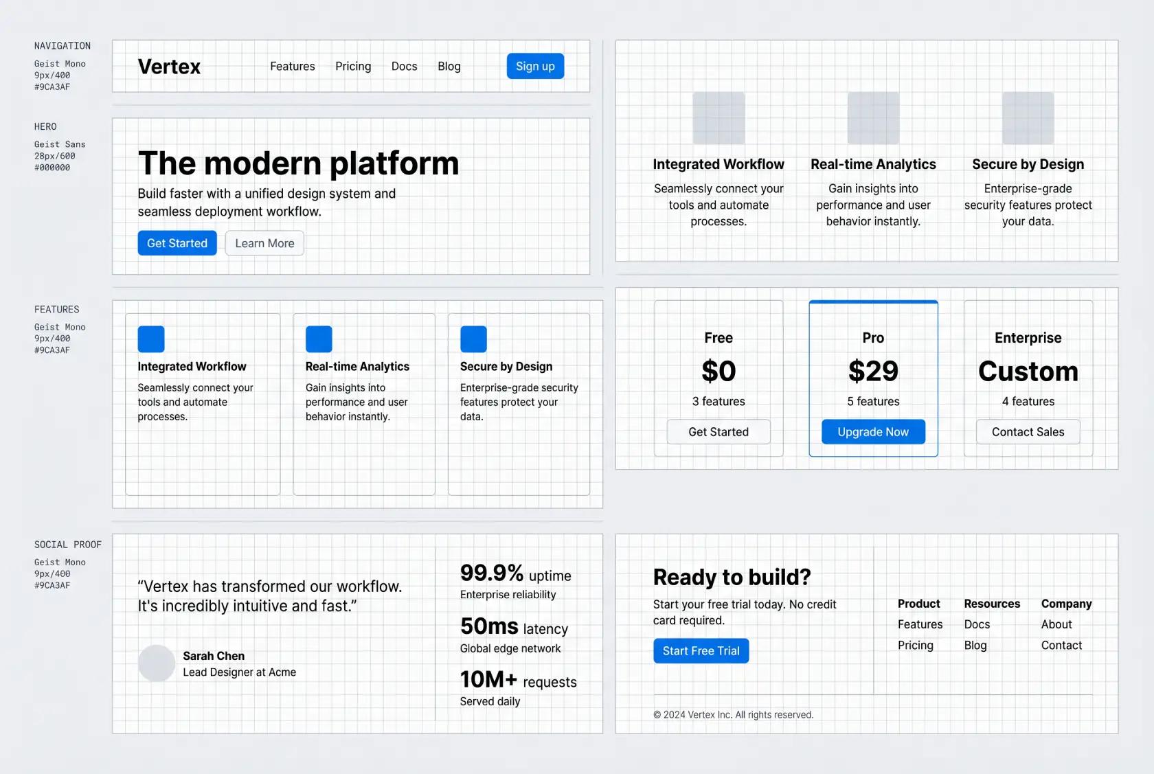 Figma setup for engineering grid background with 16px spacing