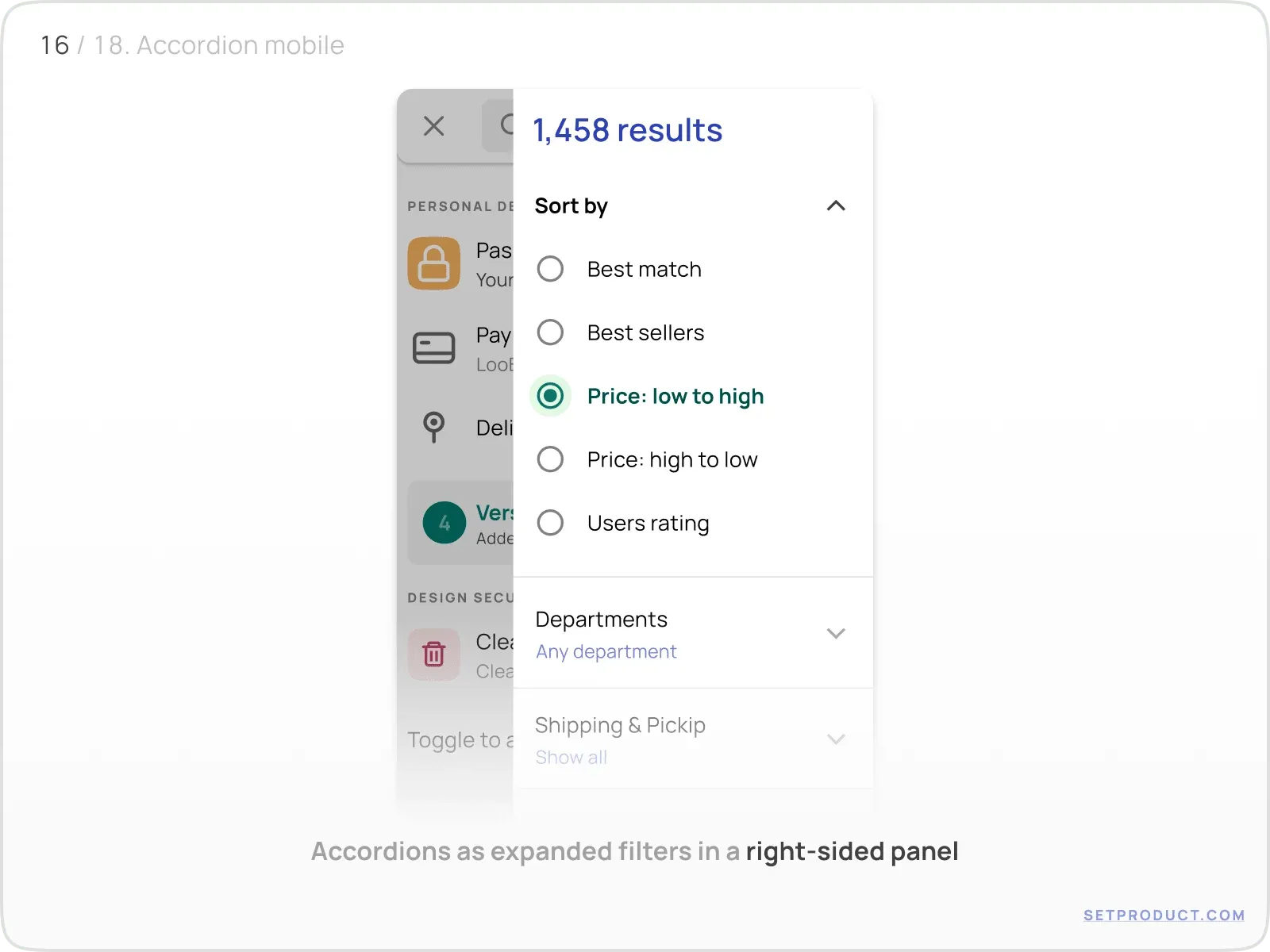Accordion example illustrating filters