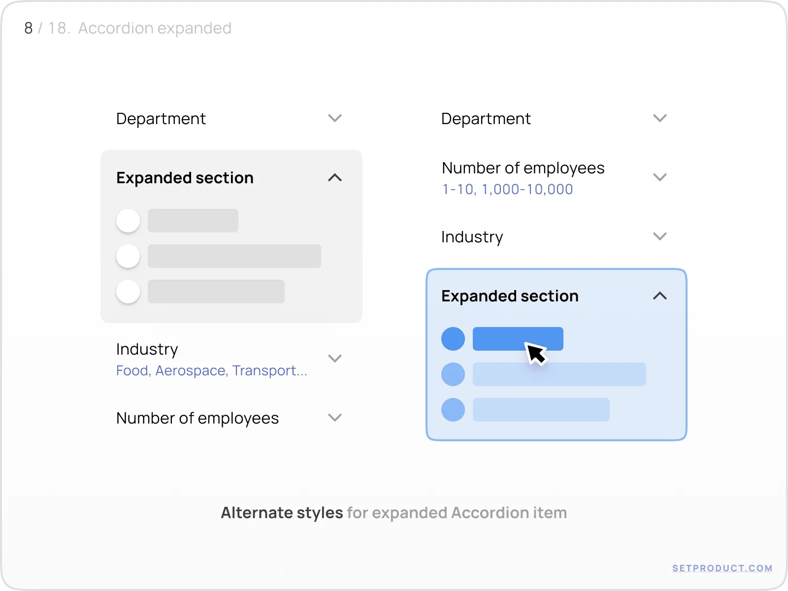 Accordion expanded item shown in example