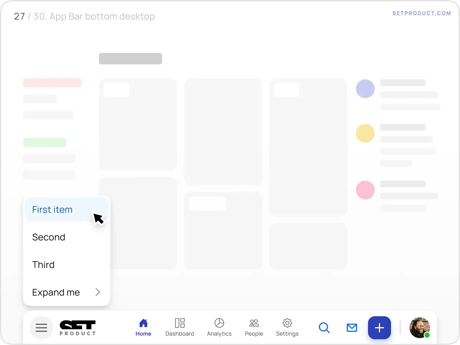 App bar example illustrating bottom positioning