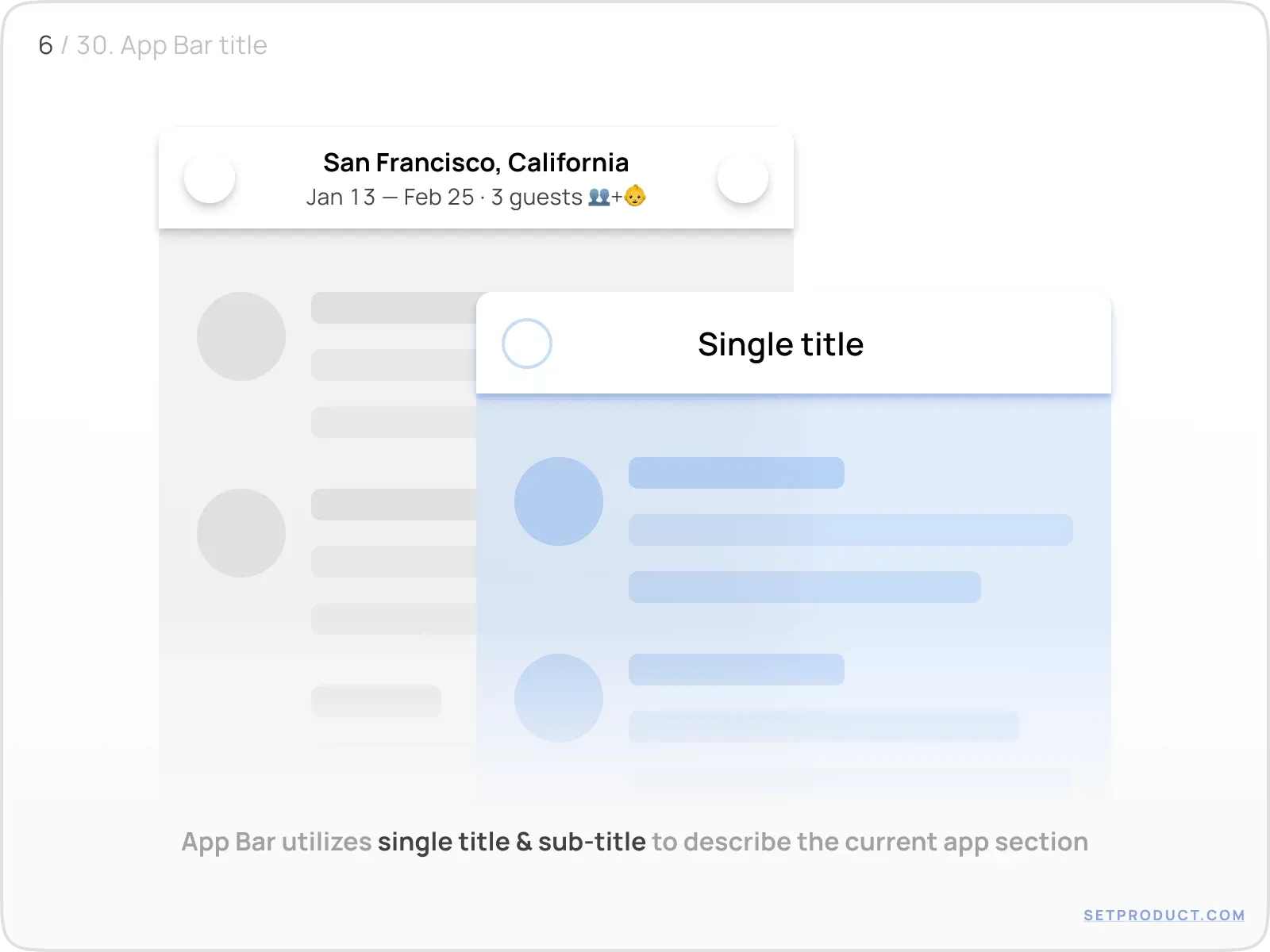 App bar example illustrating title
