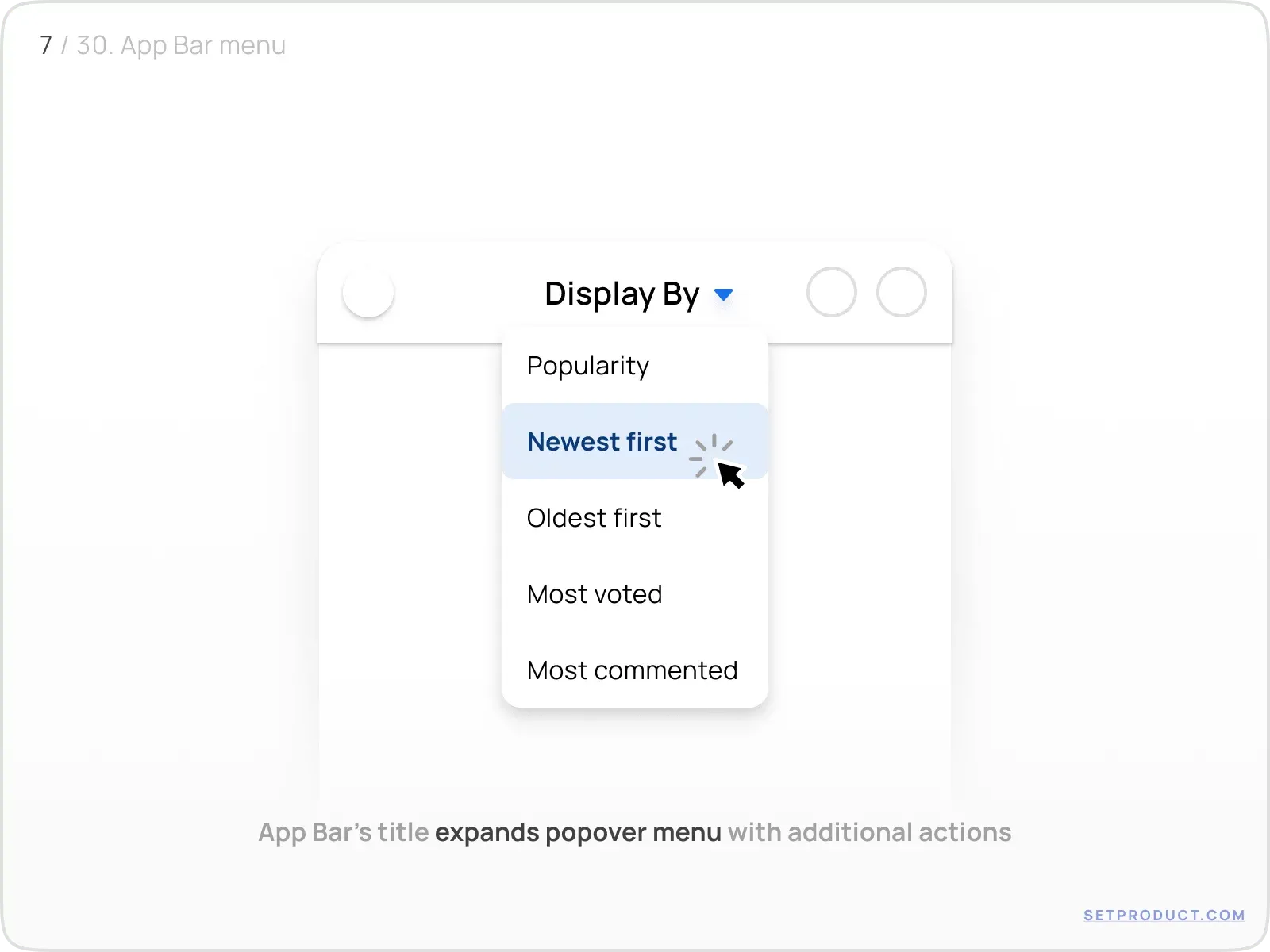 App bar example illustrating title