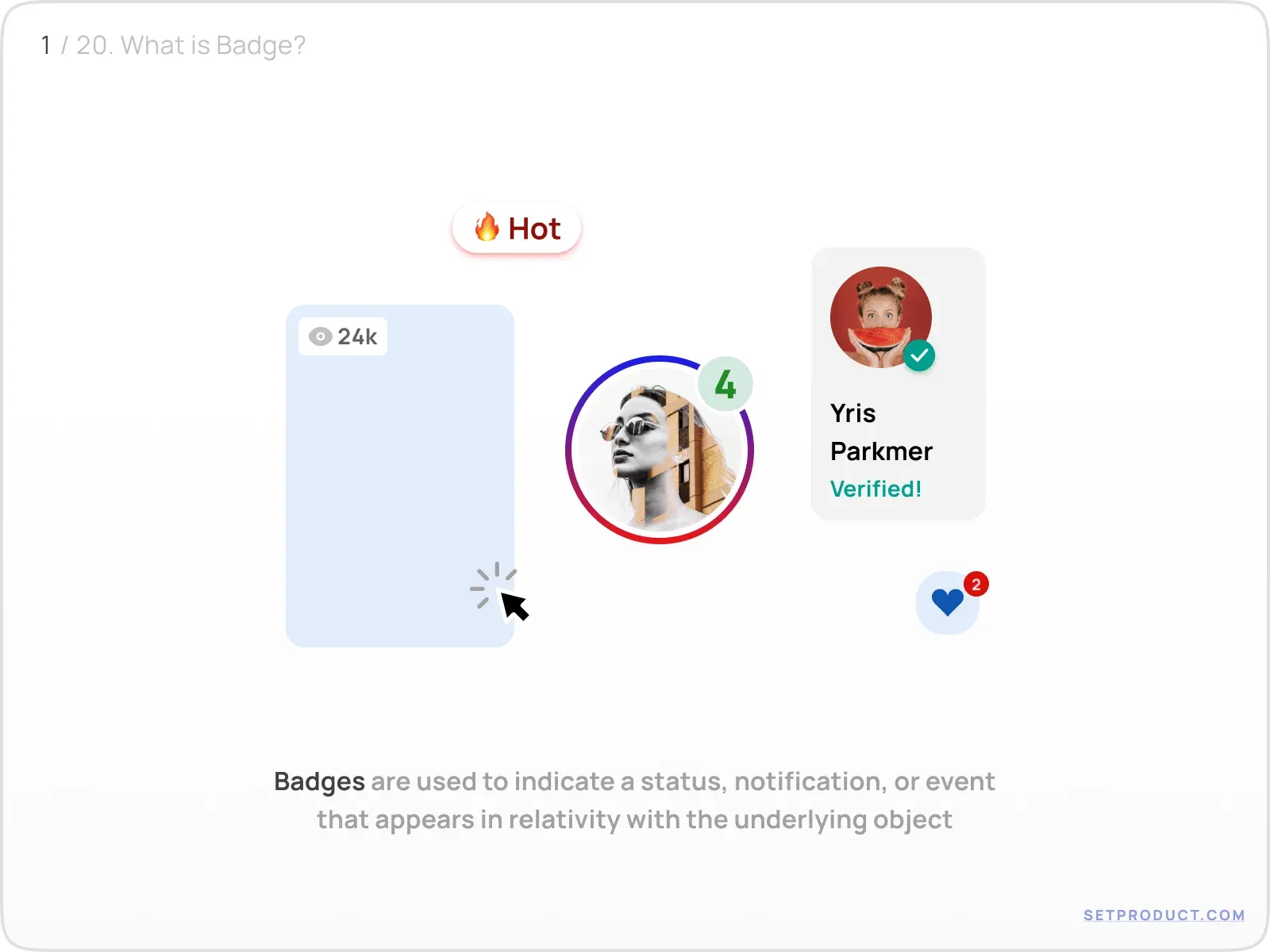 Badge example illustrating what is a badge in ui