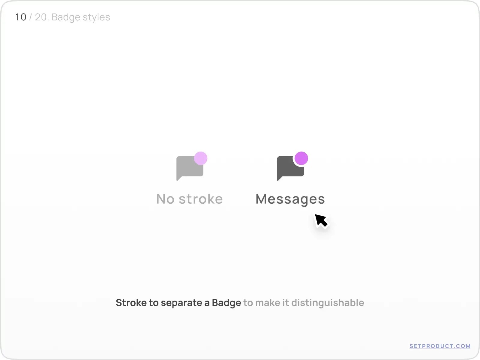 Badge example illustrating outline stroke