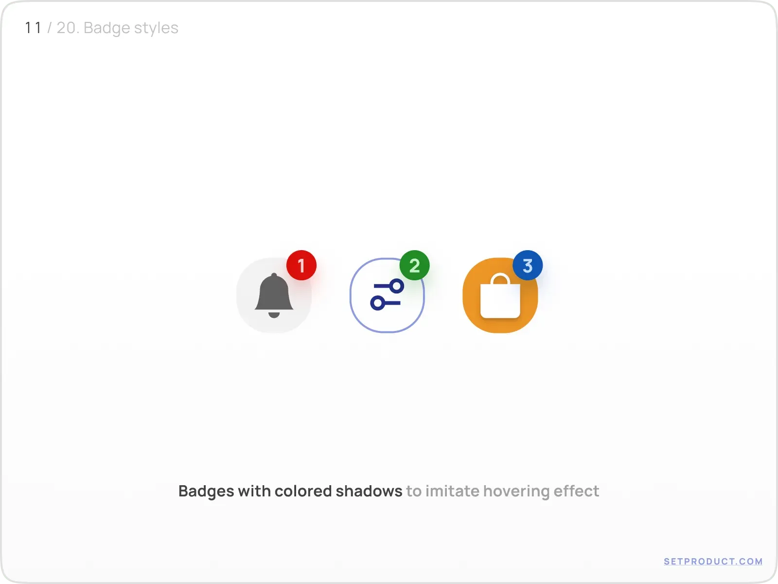 Badge example illustrating using shadow