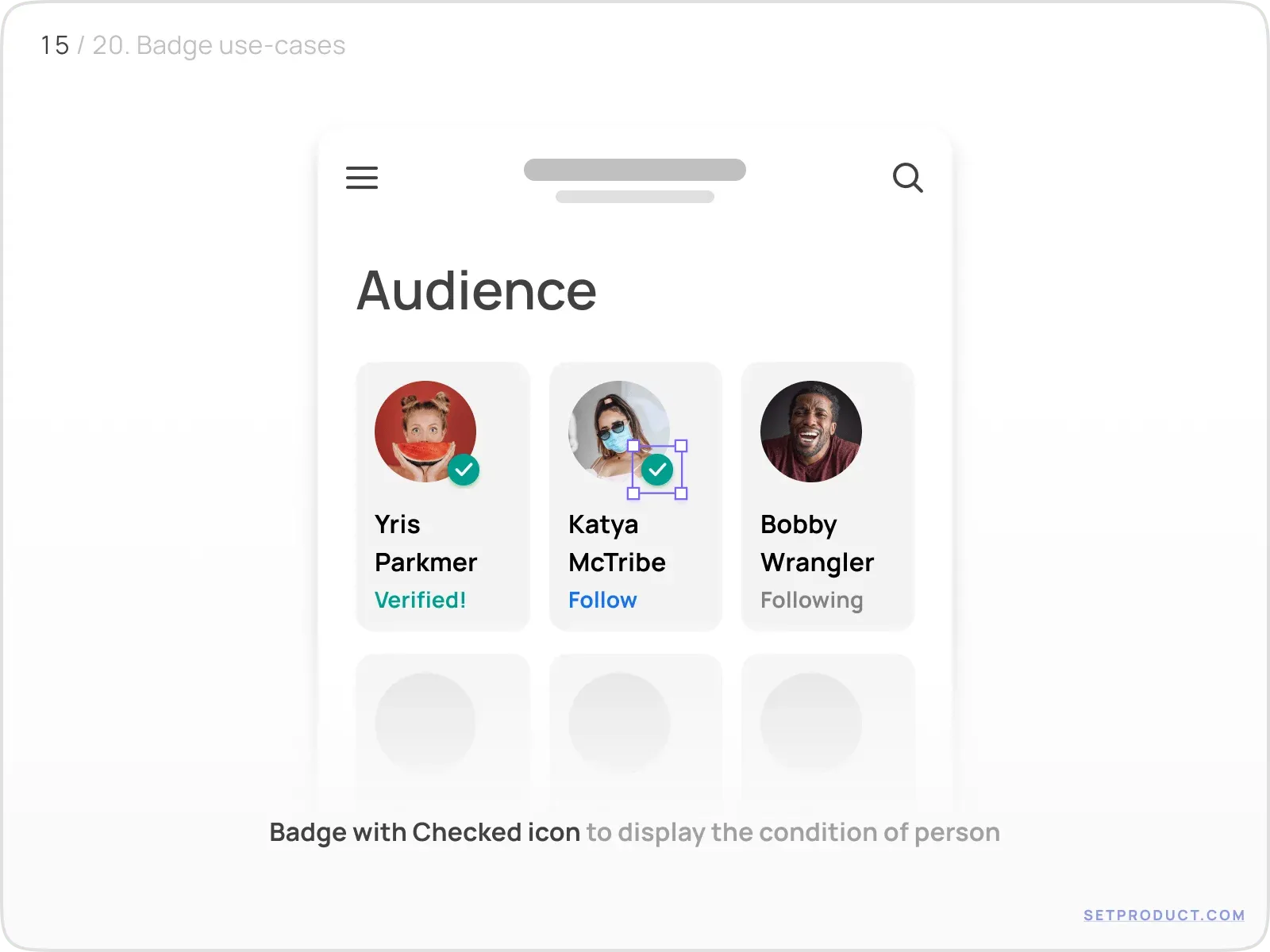 Badge example illustrating social
