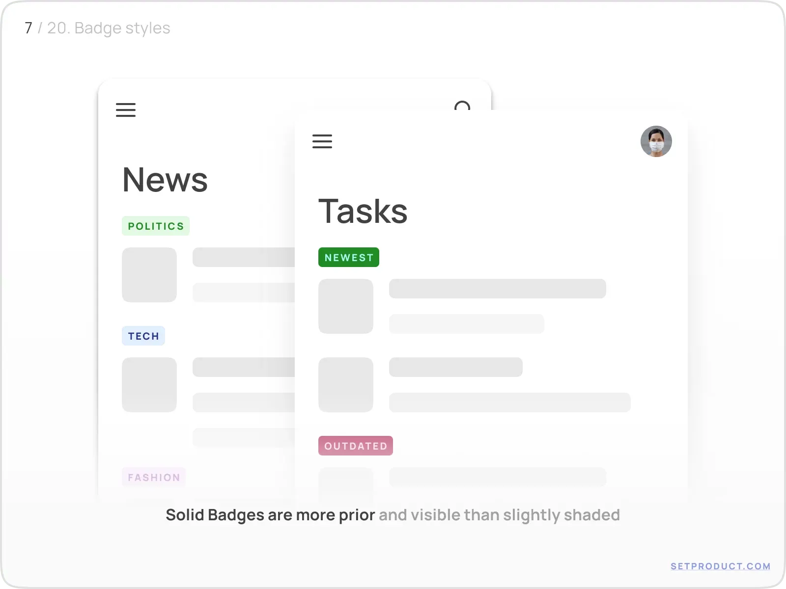 Badge example illustrating colors