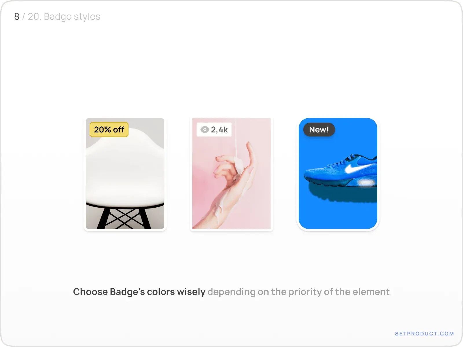 Badge example illustrating colors