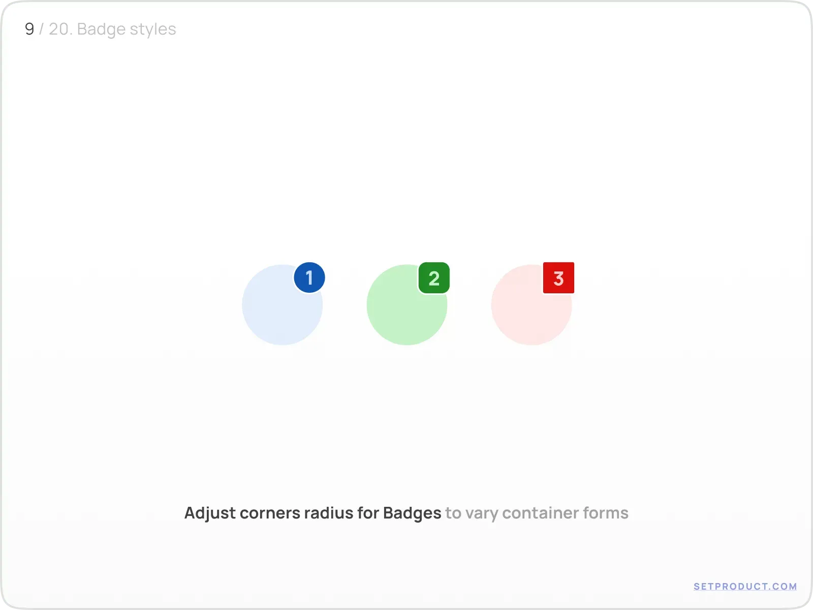 Badge example illustrating corner radius