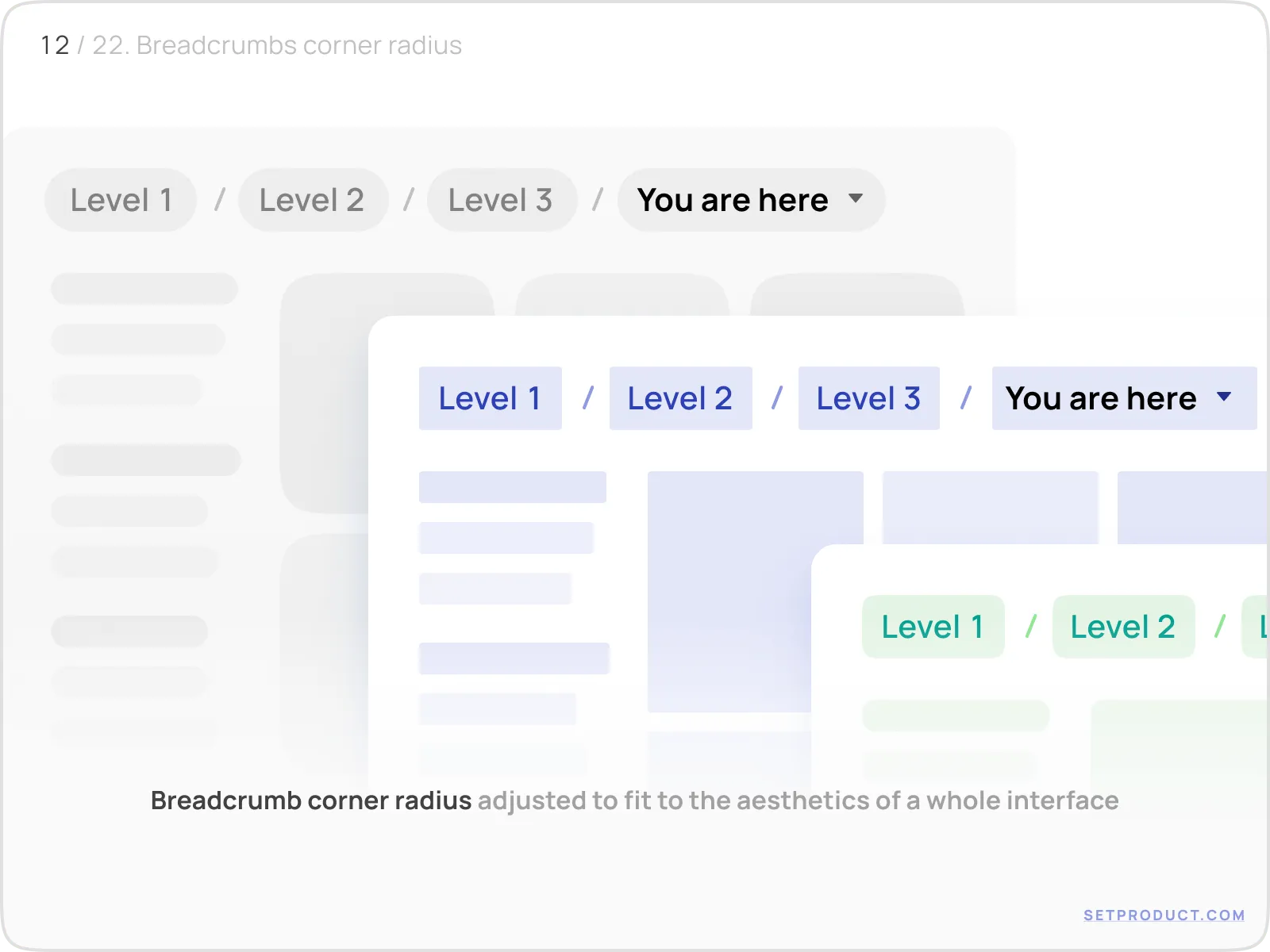 Breadcrumbs example illustrating corner radius matters more than you think
