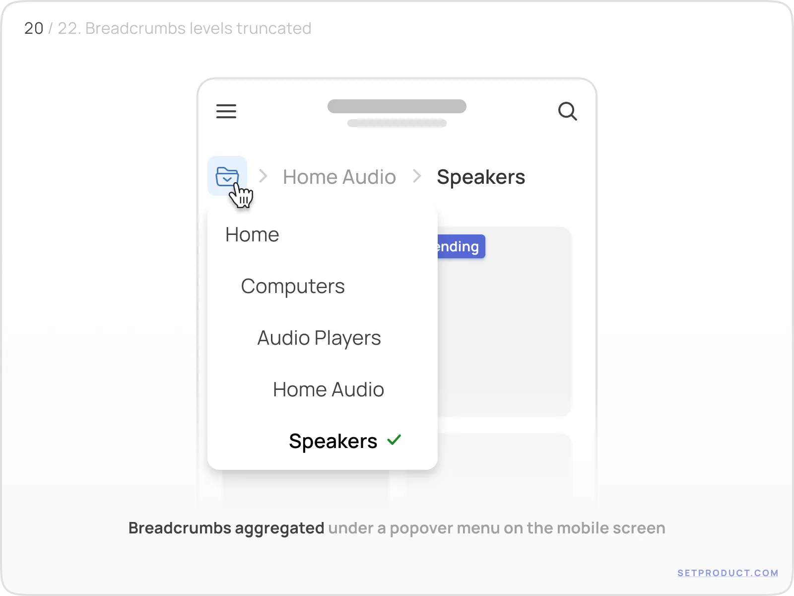 Breadcrumbs mobile-friendly collapsed breadcrumbs shown in example