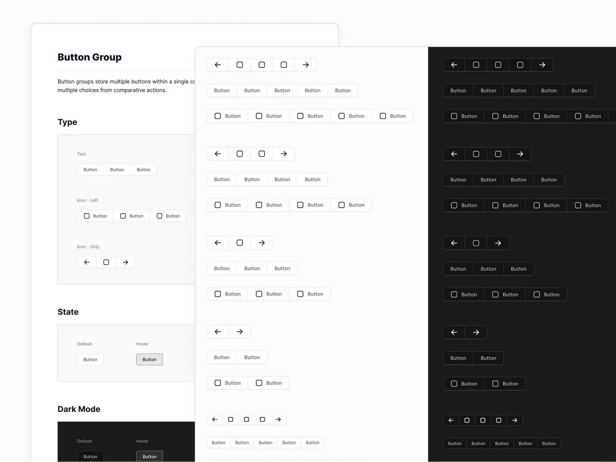 Button group themes by Bunin Dmitriy across several visual styles