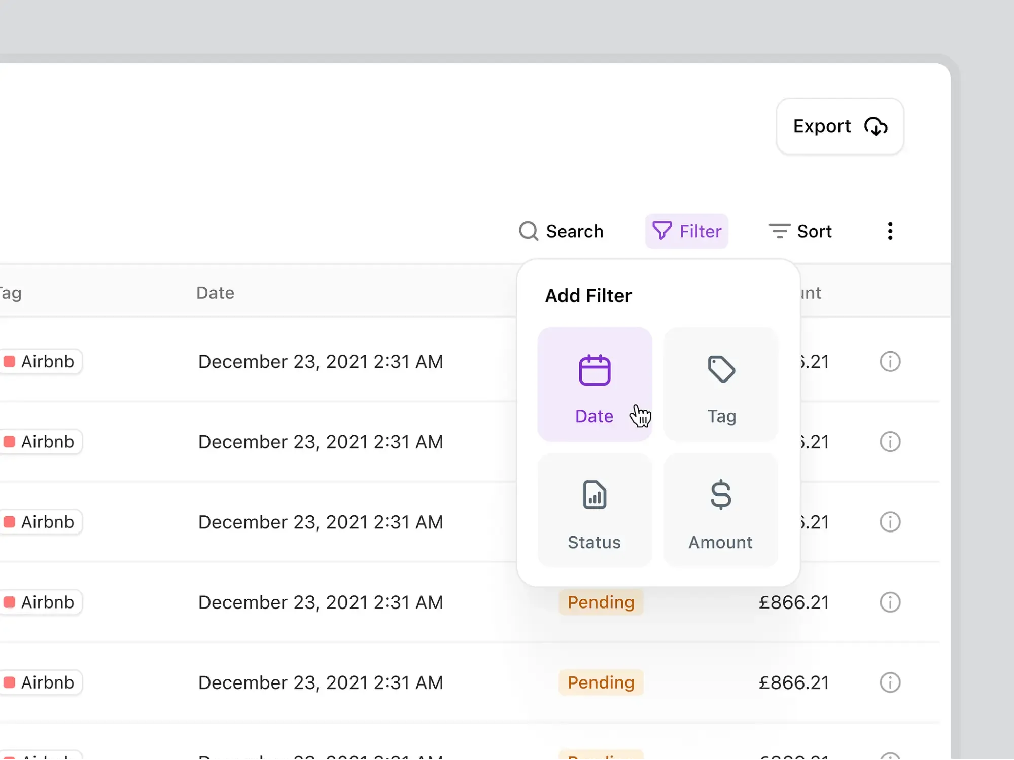 Button group filter UI by Kevin Dukkon for filtering a list