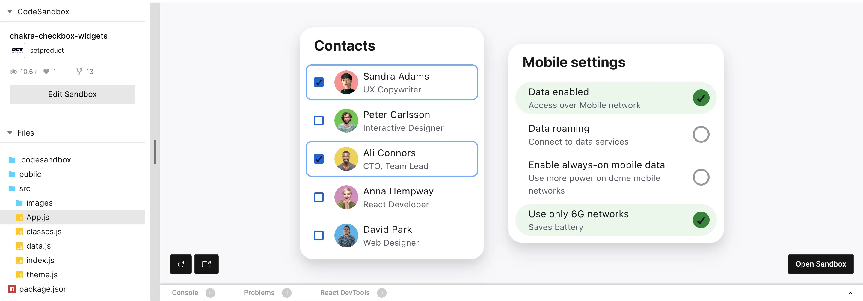 Design example illustrating checkbox redesign