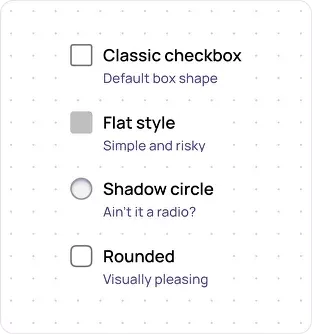 Checkbox example illustrating customizing the box