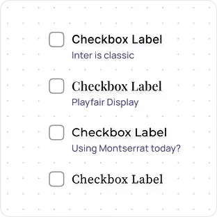 Checkbox example illustrating label styling
