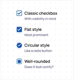 Checkbox example illustrating checkmark design