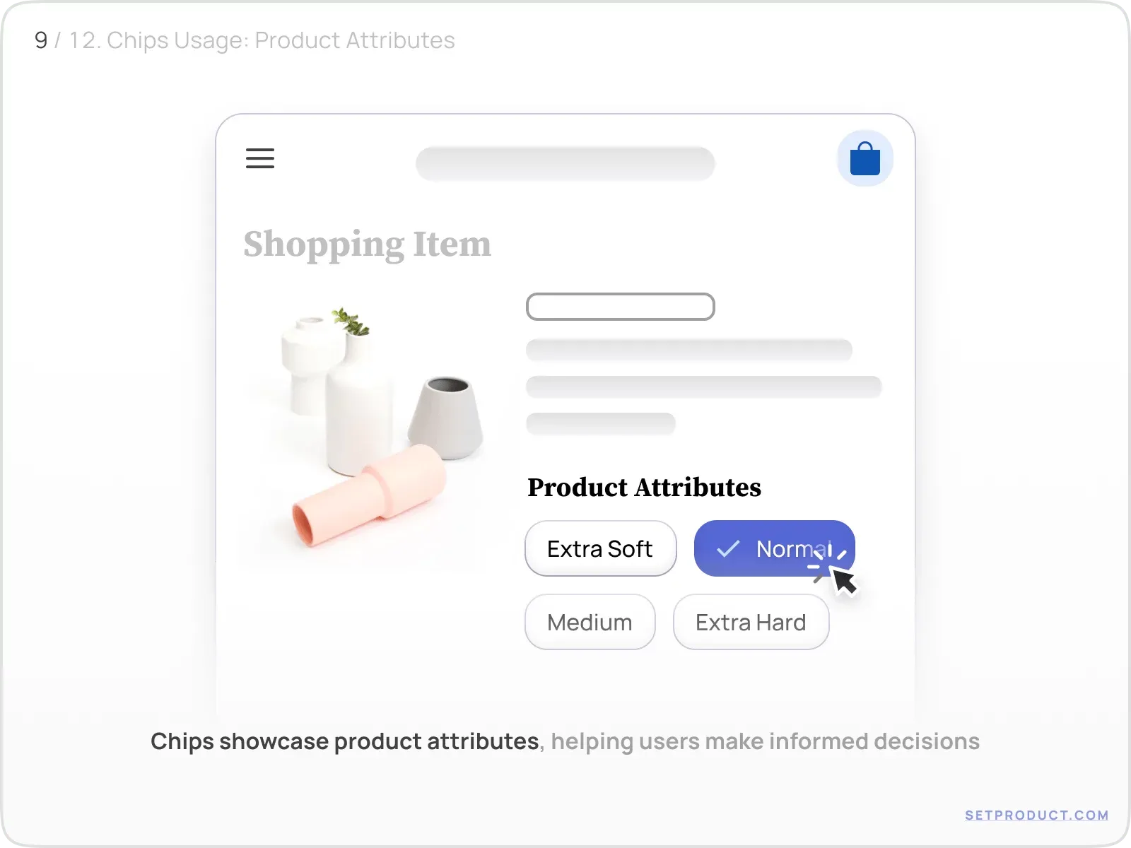 Chips used as product attribute options on a shopping page
