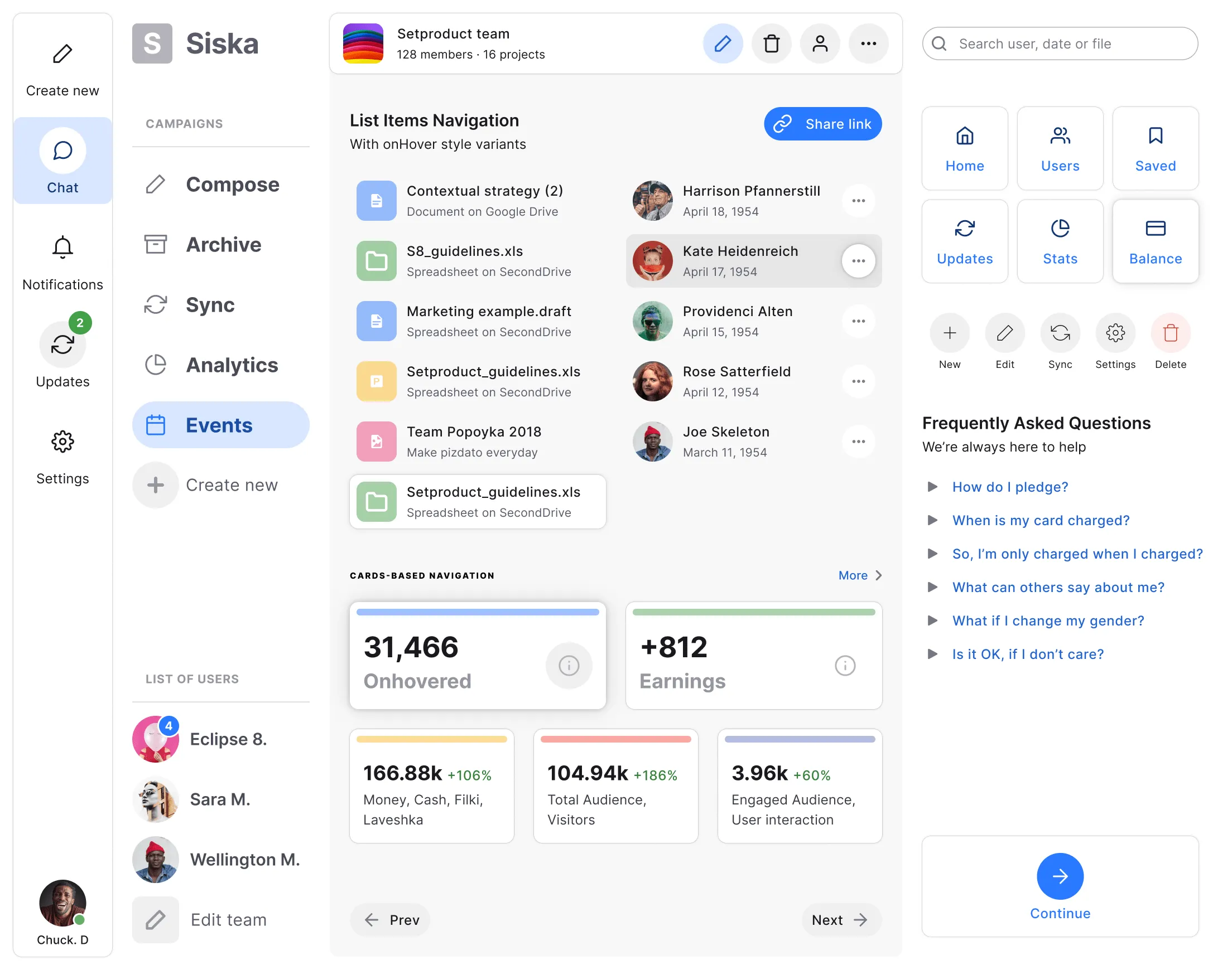 In-app mobile navigation variants from the S8 design system