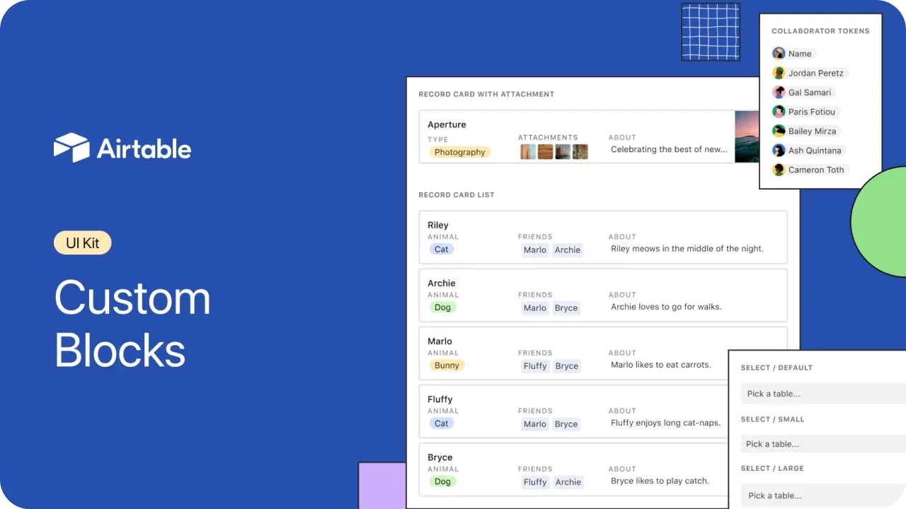 Design example illustrating airtable blocks ui kit
