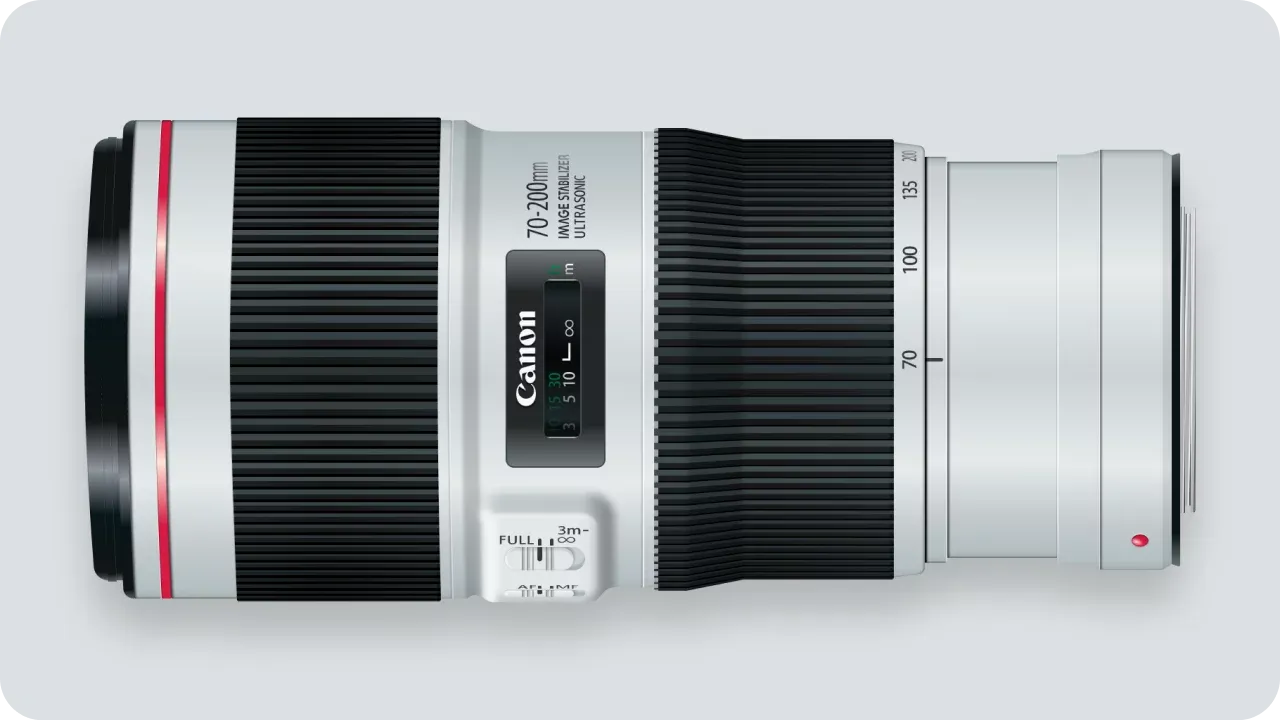 Design example illustrating realistic canon 70-200mm f/2.8
