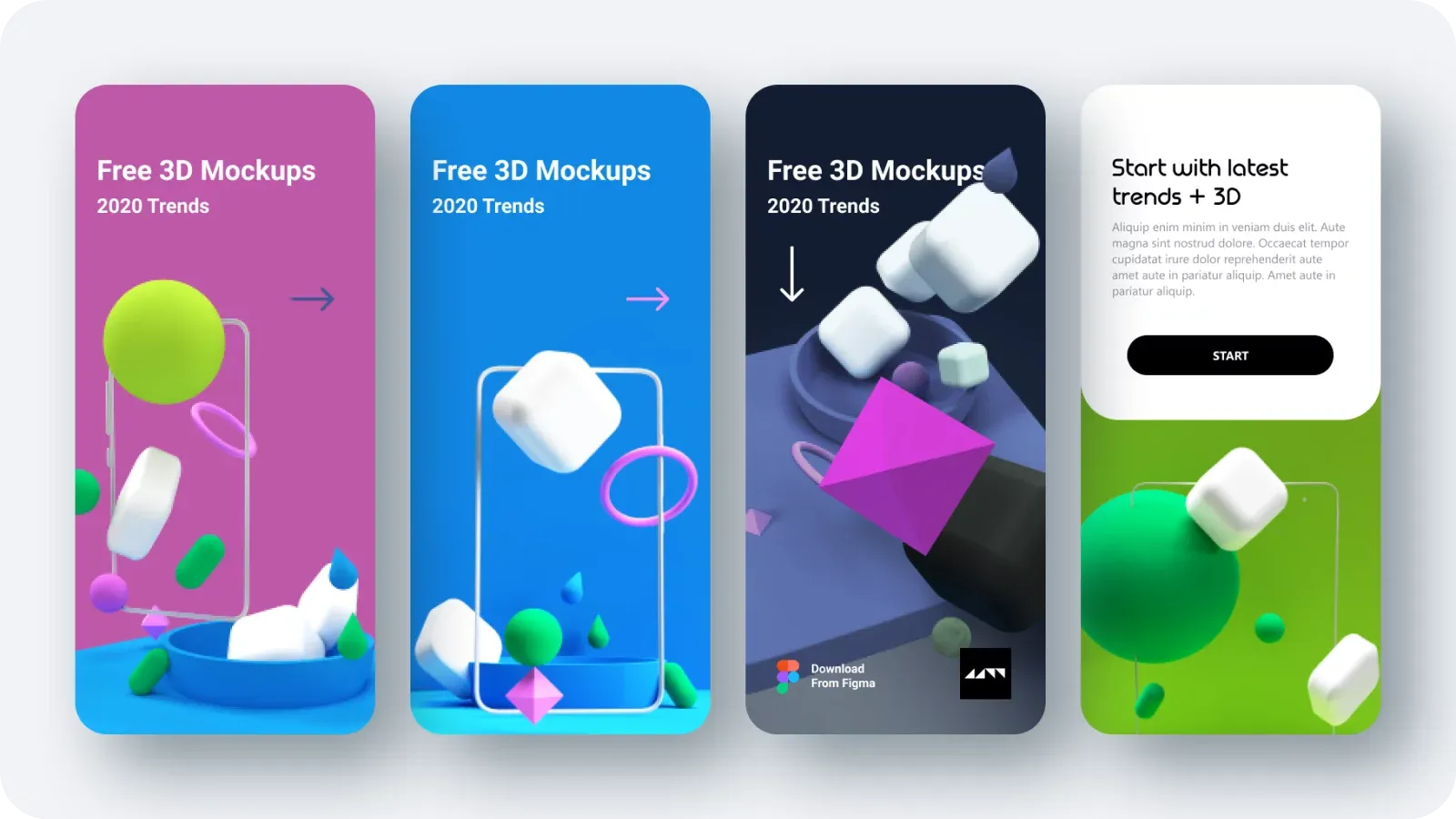 Design example illustrating 3d models for your app design