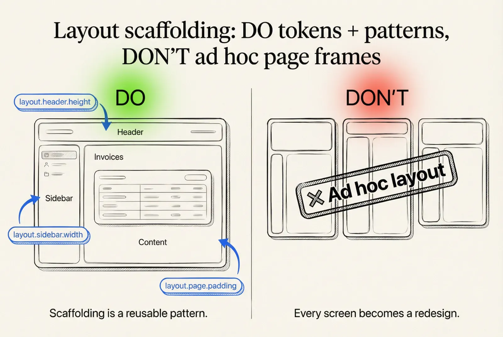 How to design a example illustrating layout scaffolding