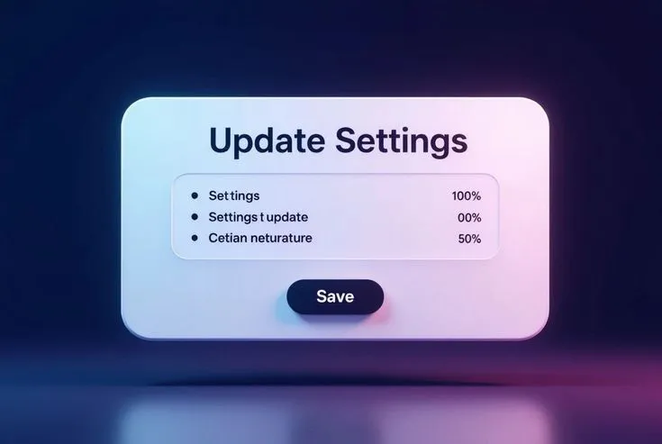 Design example illustrating dialogs for preferences or settings