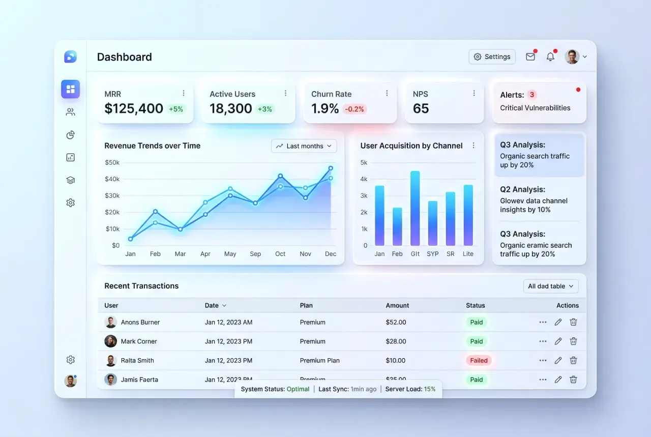 How to study SaaS dashboard example illustrating what makes a saas dashboard worth studying