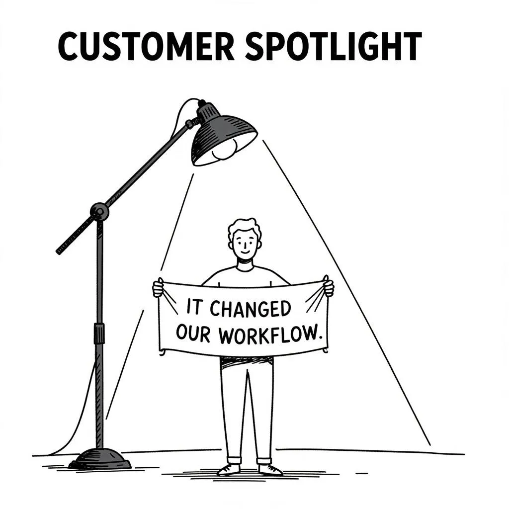 Design example illustrating results - show what people get when they use it