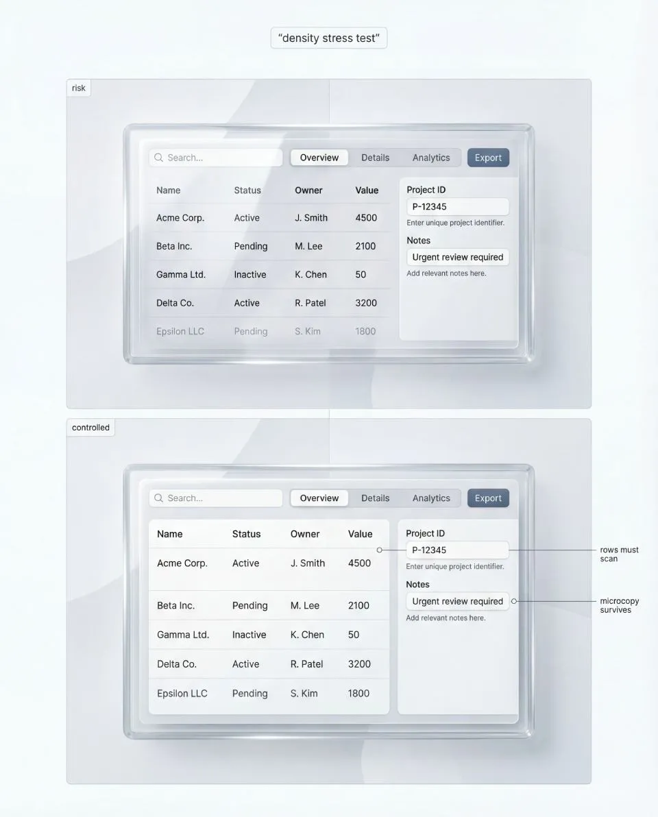 Glass surfaces are already reactive, so many designers become timid with interaction signals
