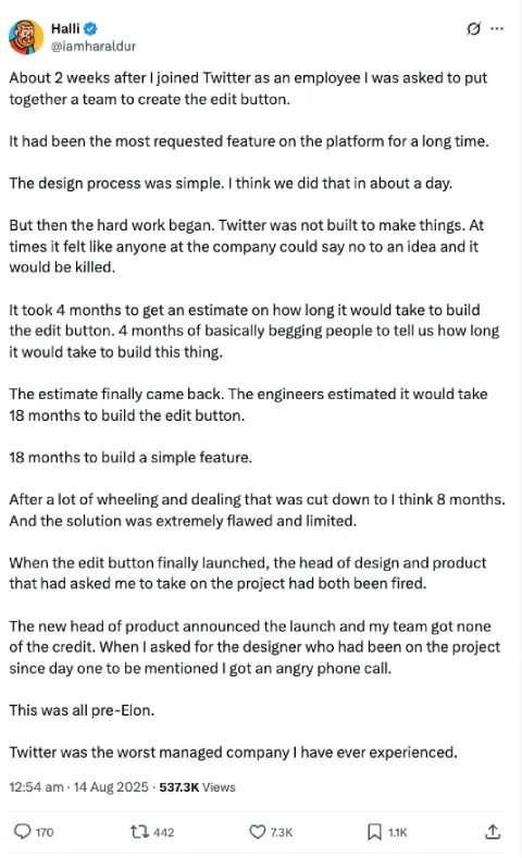 Design example illustrating chapter 3: when a button takes 18 months