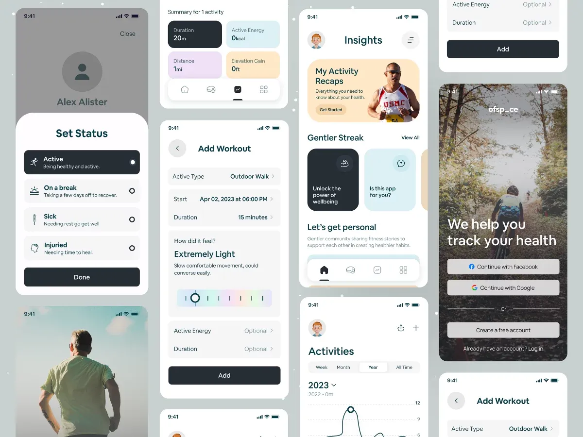 Settings example illustrating health & wellness