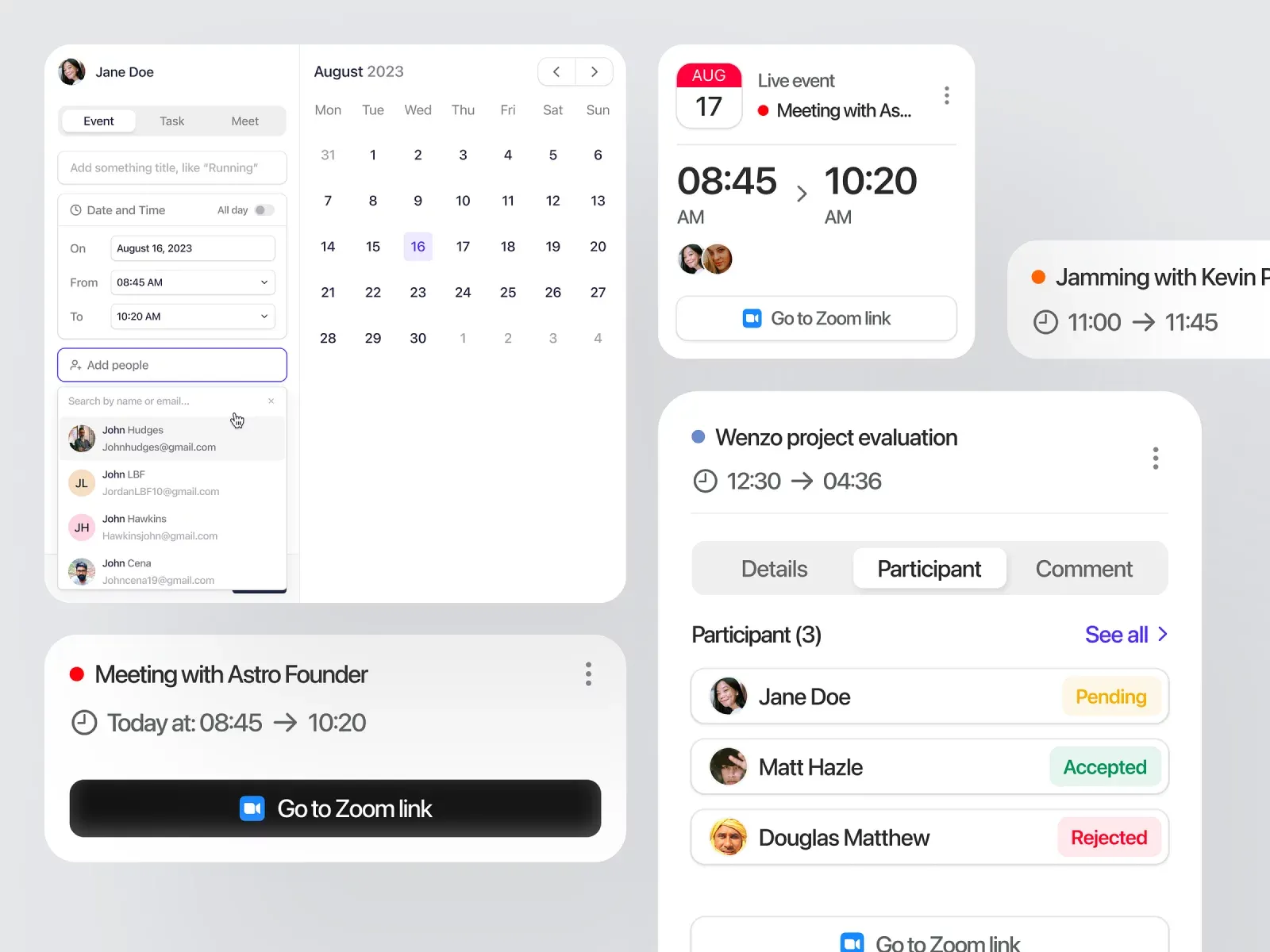 Settings example illustrating scheduling tools