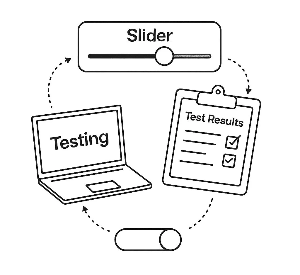 Slider example illustrating testing and iteration
