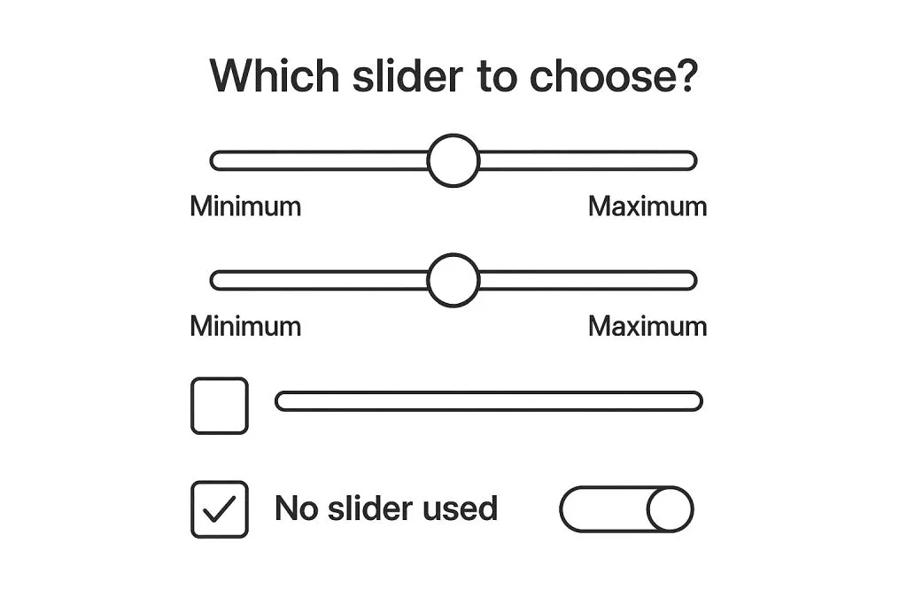 Slider usage example showing choosing the right slider use case