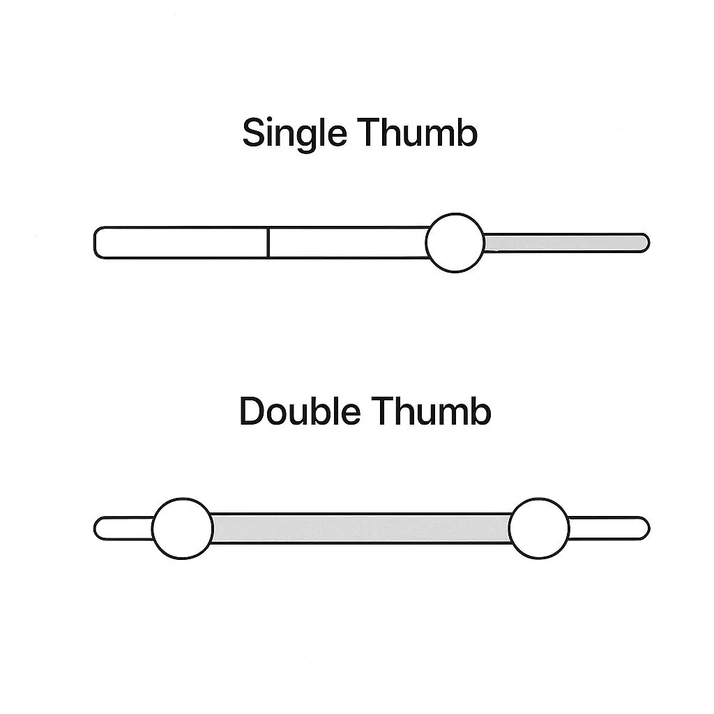 Slider example illustrating single vs. double thumb sliders