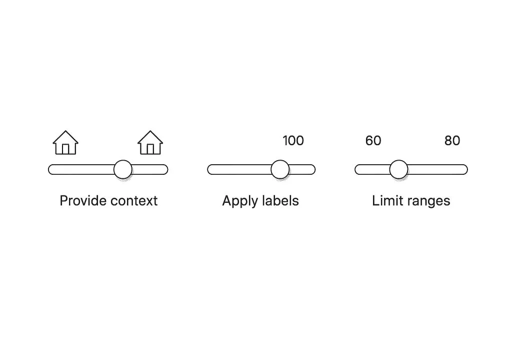Slider example illustrating usability tips from real-world products